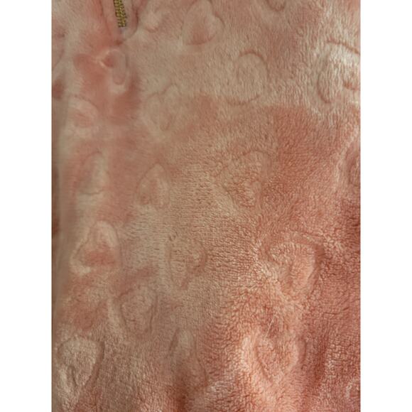 Penelope Mack Pink Embossed Heart Velour 1/2 Zip Pull Over Sweater Girls Size 6x - Picture 2 of 4